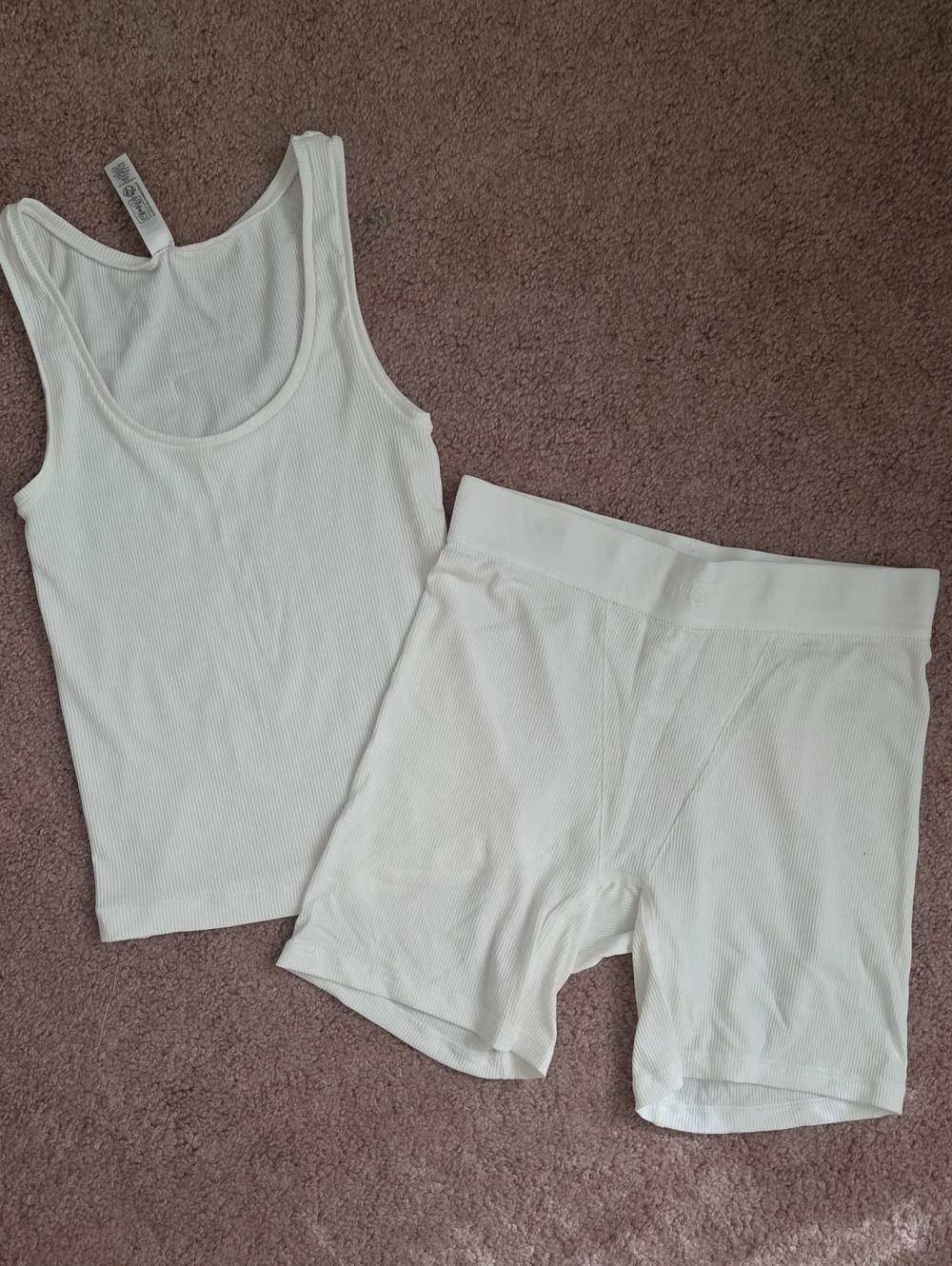 *NEW* SKIMS White Ribbed Tank & Boxer Short Set